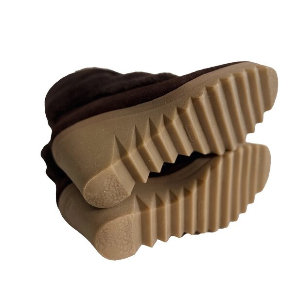 COACH Mandy Shearling Suede Wedge Booties – Size 6.5 – Brown - Picture 8 of 13
